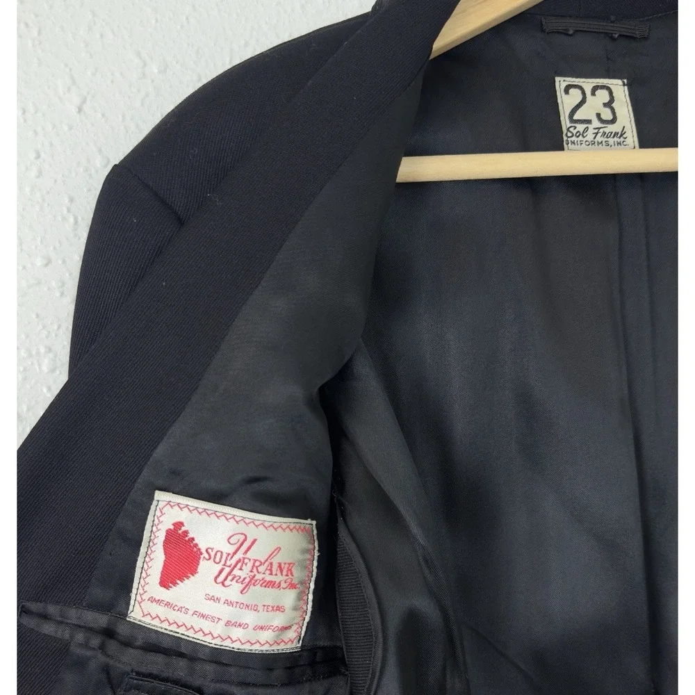 Vintage 60s US Naval Academy Band Black Dress Mess Uniform Tail Jacket Mens 36